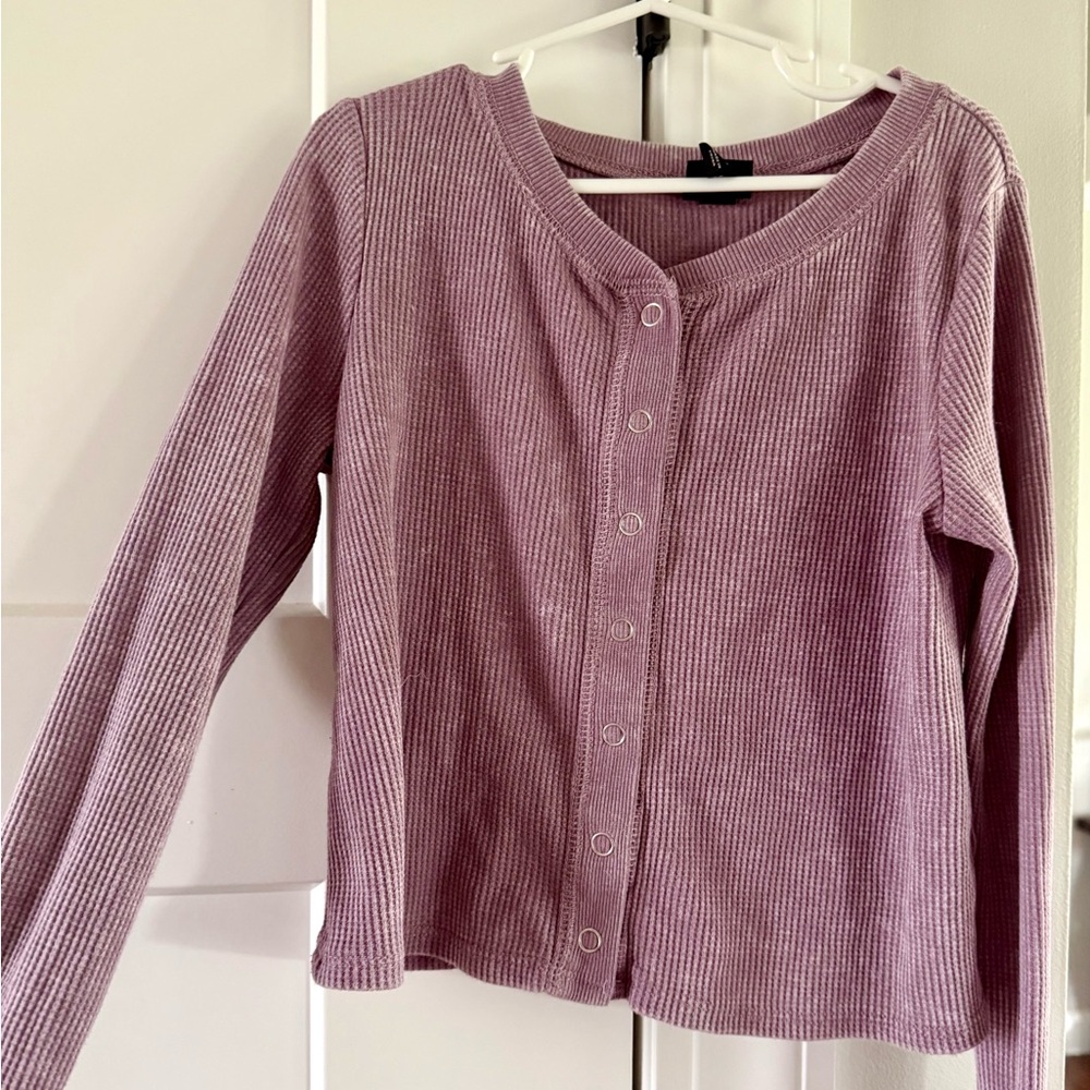 Cat & Jack Kids Ribbed Cardigan - Purple